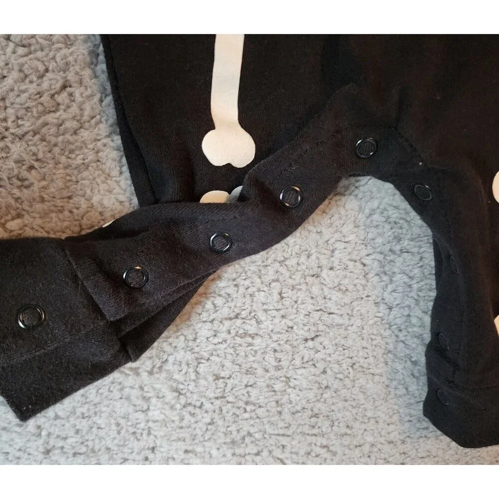 Carter's Baby Halloween‎ Black Skeleton Bones One Piece Costume Baby Size 6M
